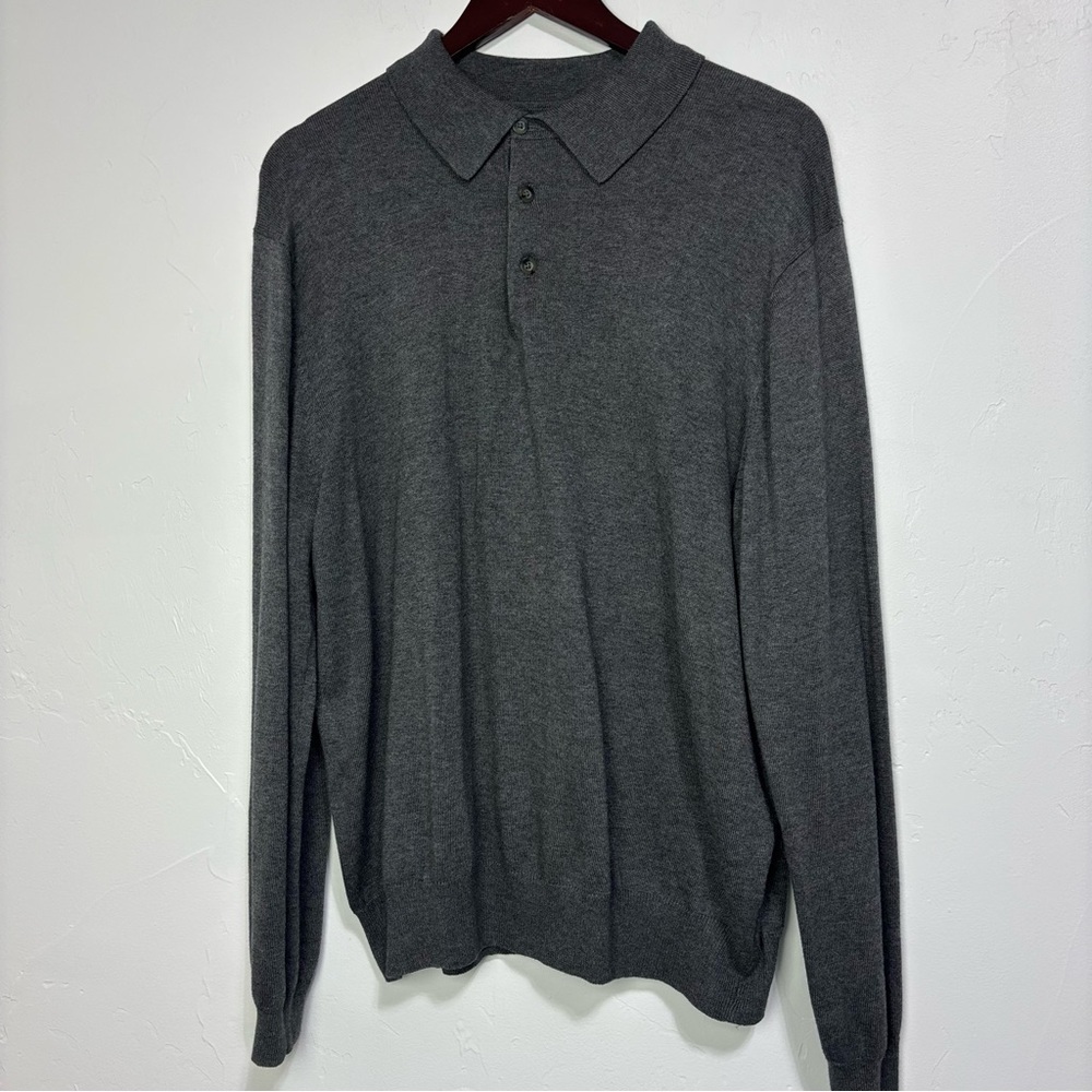 Duck Head Classic Men's Large Collared Sweater Cotton Modal Gray Soft Cozy